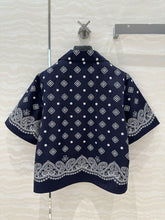 MIUMIU MIDNIGHT BLUE SHORT-SLEEVE SHIRT 261480